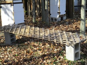 The lattice grid that we use for panting garlic 4 rows at a time.