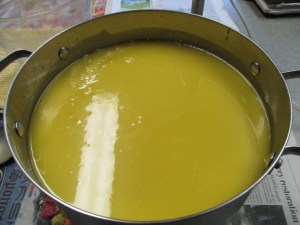Coconut Soap Ready to Pour in the Mold